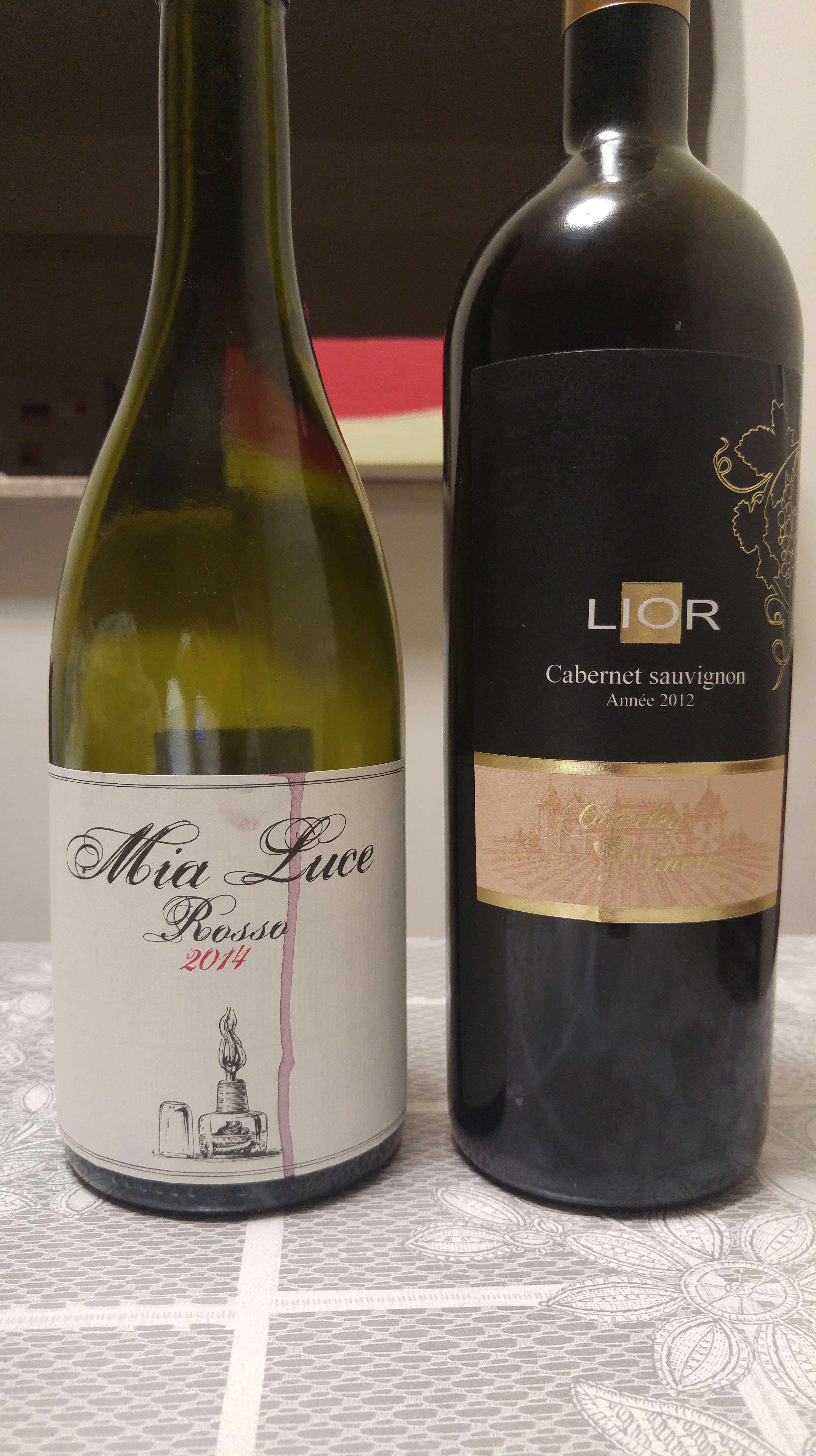 2014 Mia Luce Rosso and 2012 Lior Cabernet Sauvignon Annee