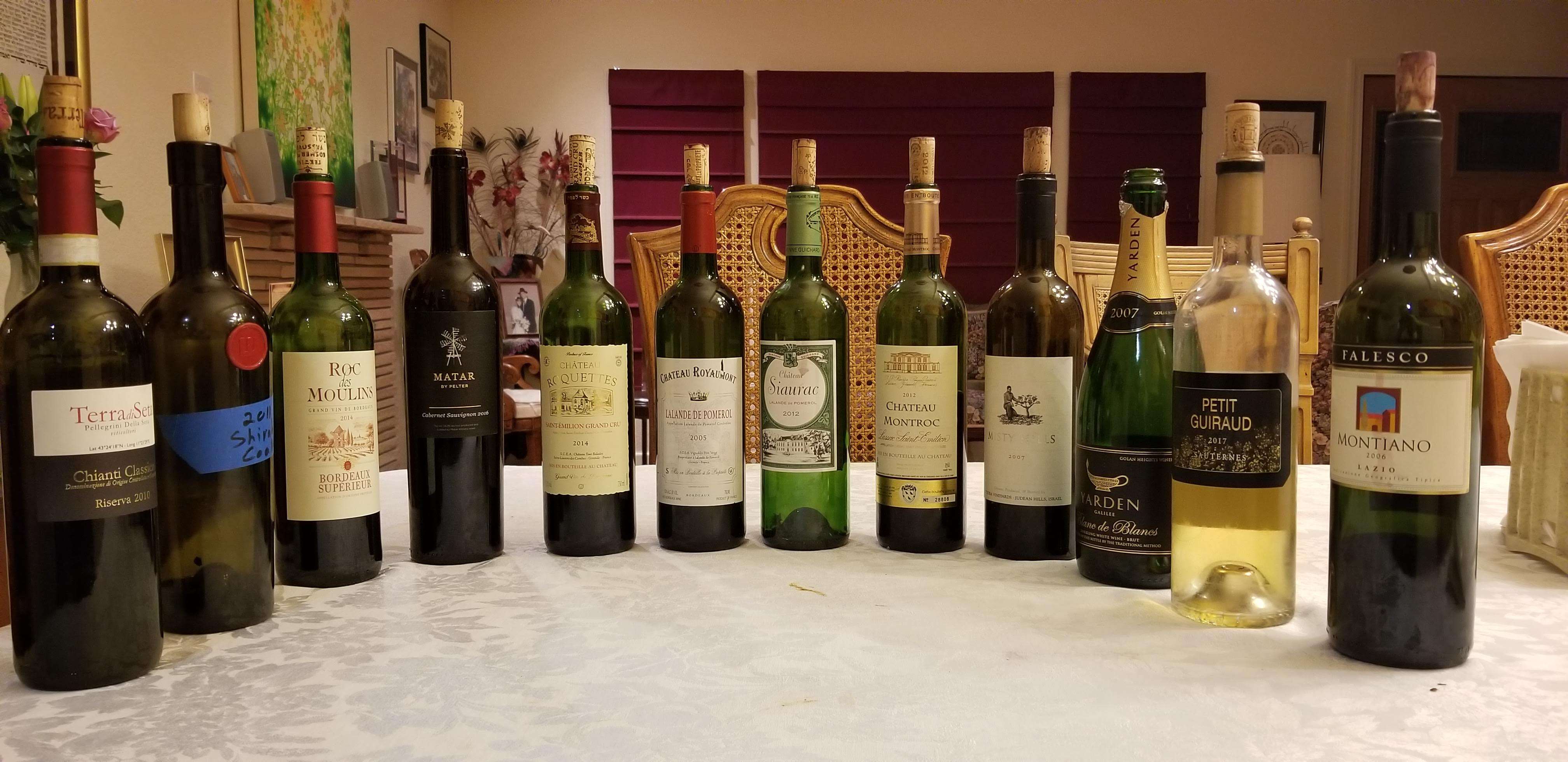 A few new and old wines this past Shabbat. 2017 Petit Guiraud, Sauternes, 2010 Terra di Seta Chianti Classico, Reserva, and 2007 Tzora Vineyards Misty Hills were the winners