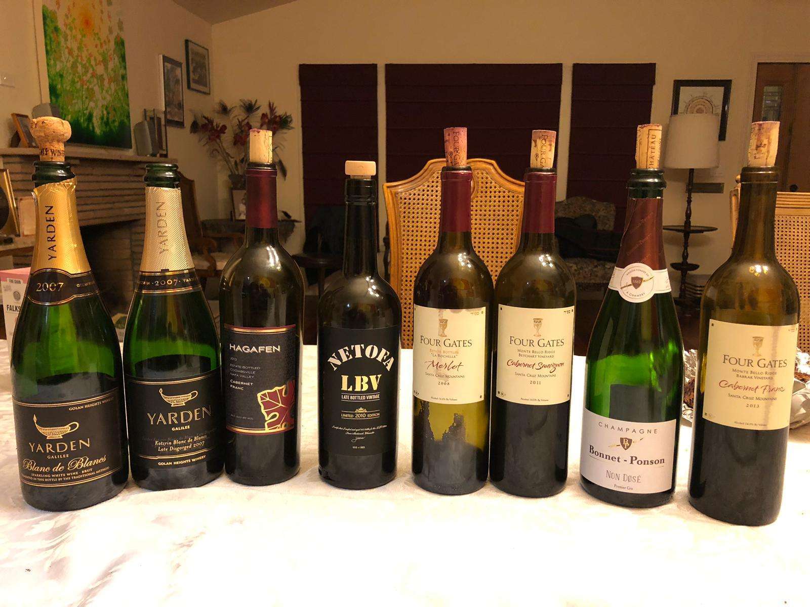 2007 Yarden Blanc de Blancs, Late-Disgorged Zero Dosage Sparkling wine, along with some impressive California wines