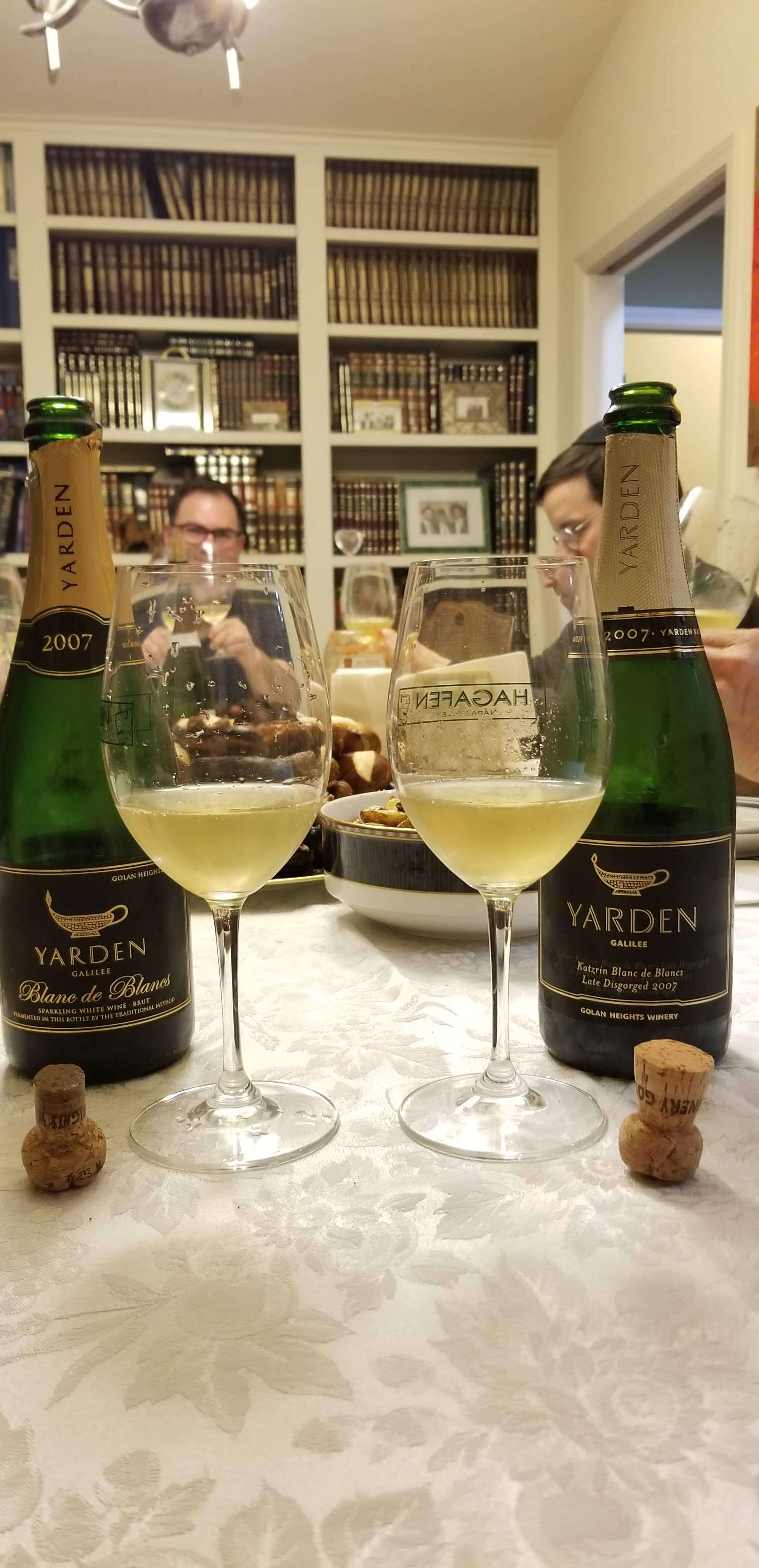 2007 Yarden Blanc de Blancs and 2007 Yarden Blanc de Blancs late disgorged side by side