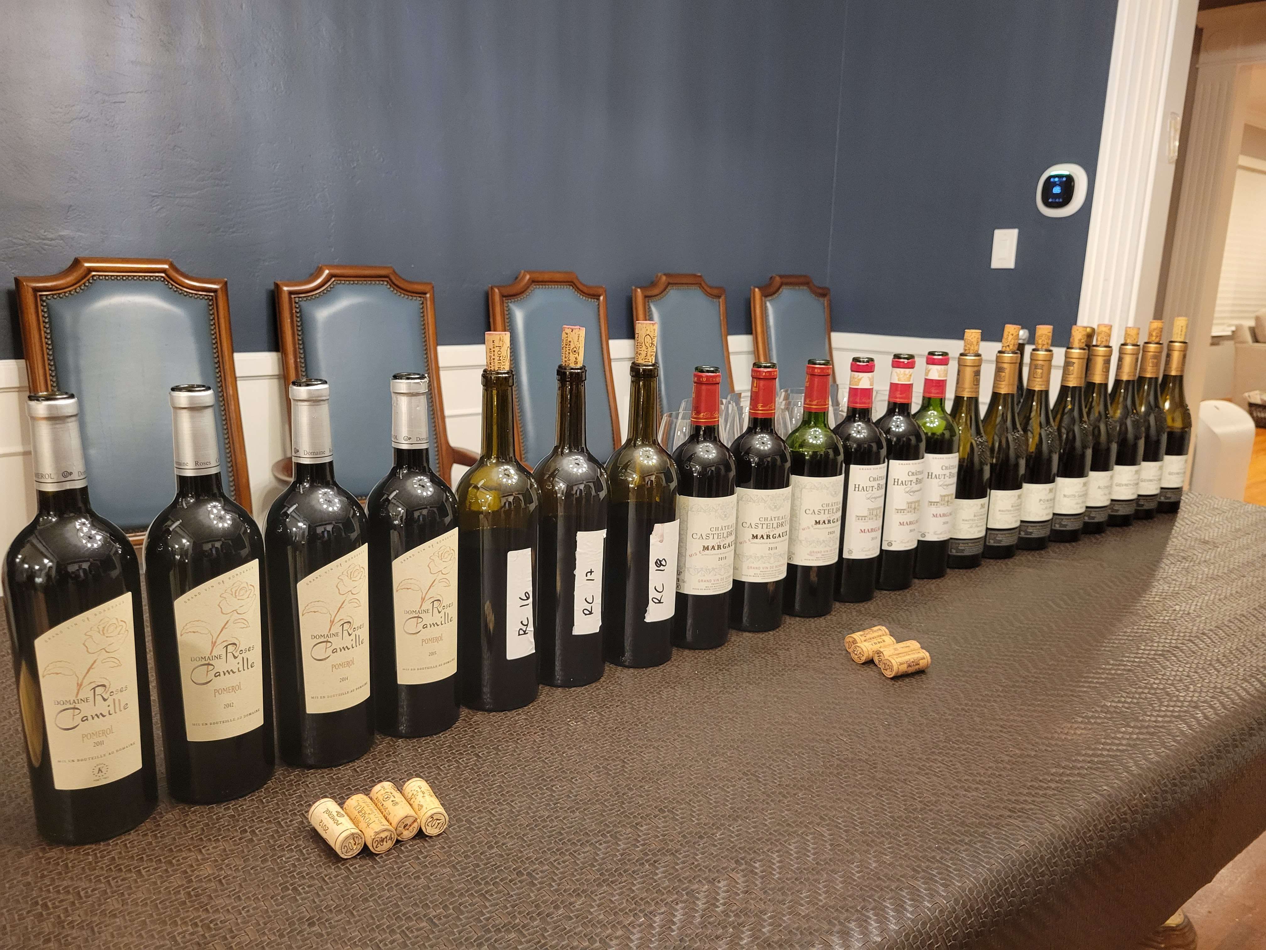 A tasting of Taieb JP Marchand Burgundies, a massive Domaine Roses Camille vertical, two Taieb Bordeaux verticals, and more!